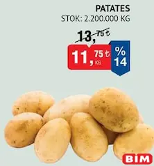 PATATES YEMEKLİK KG PATATES YEMEKLİK KG